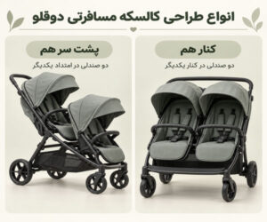 انواع طراحی کالسکه مسافرتی دوقلو